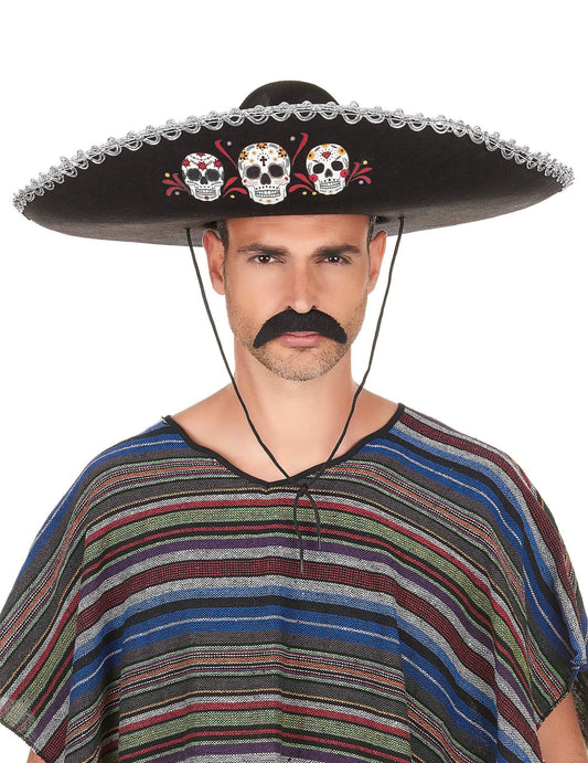 Vue de face du sombrero Dia de los Muertos