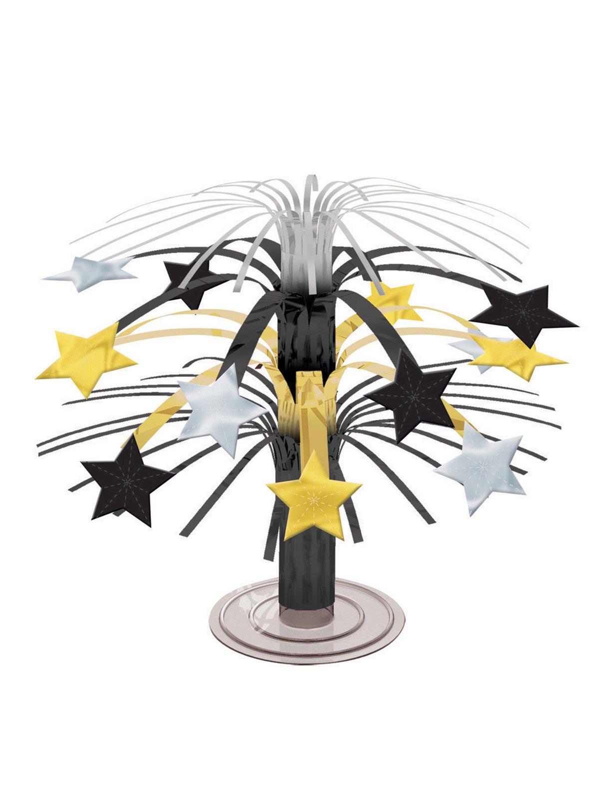 Černá, zlatá a stříbrná hvězda na středový prvek 19 cm