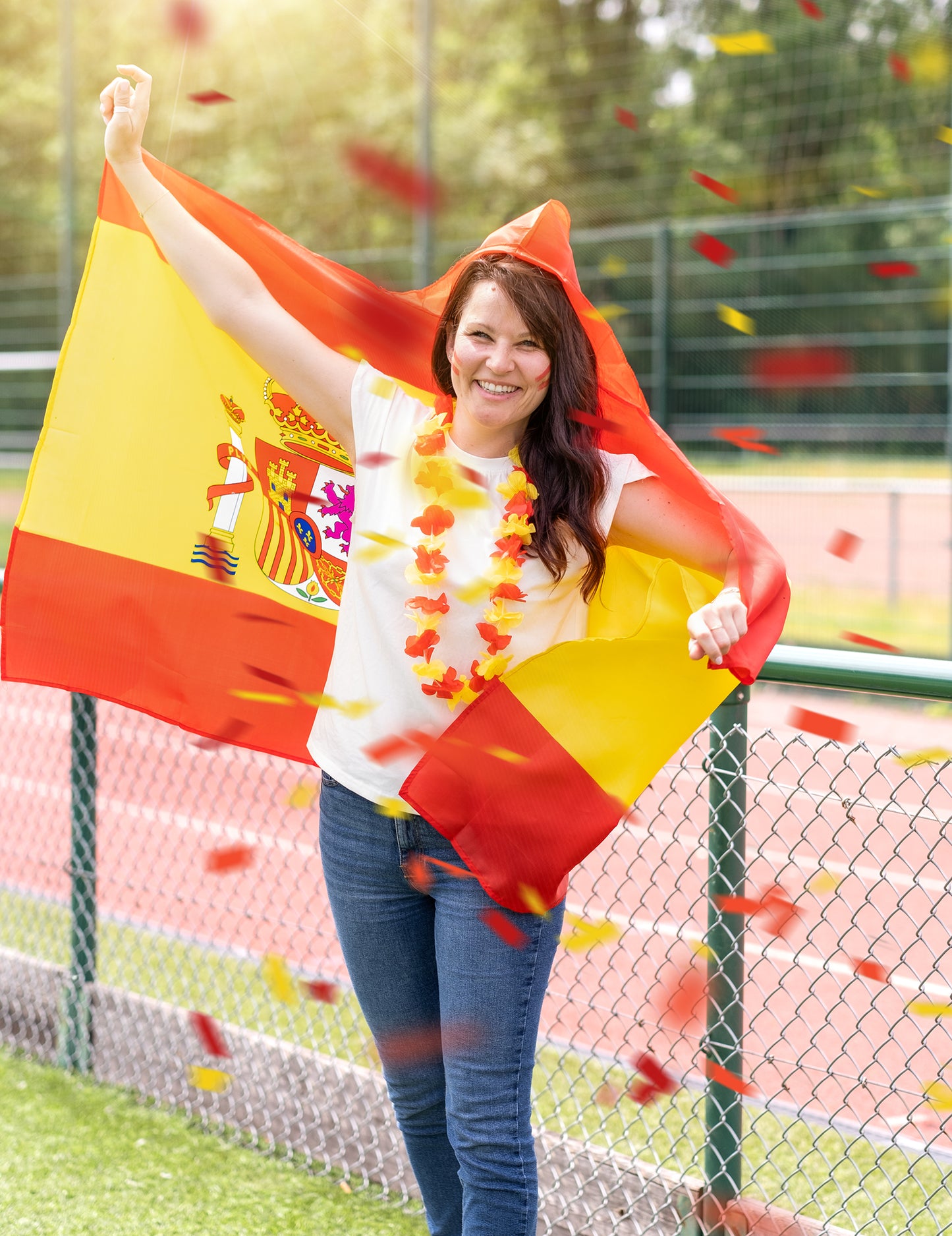 Make-up v tyčince pro španělské fanoušky