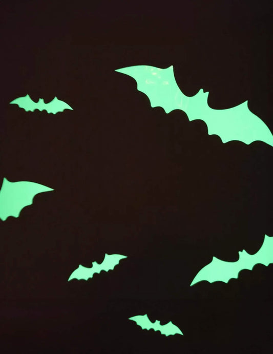 Effet phosphorescent dans le noir des stickers de chauve-souris pour décoration