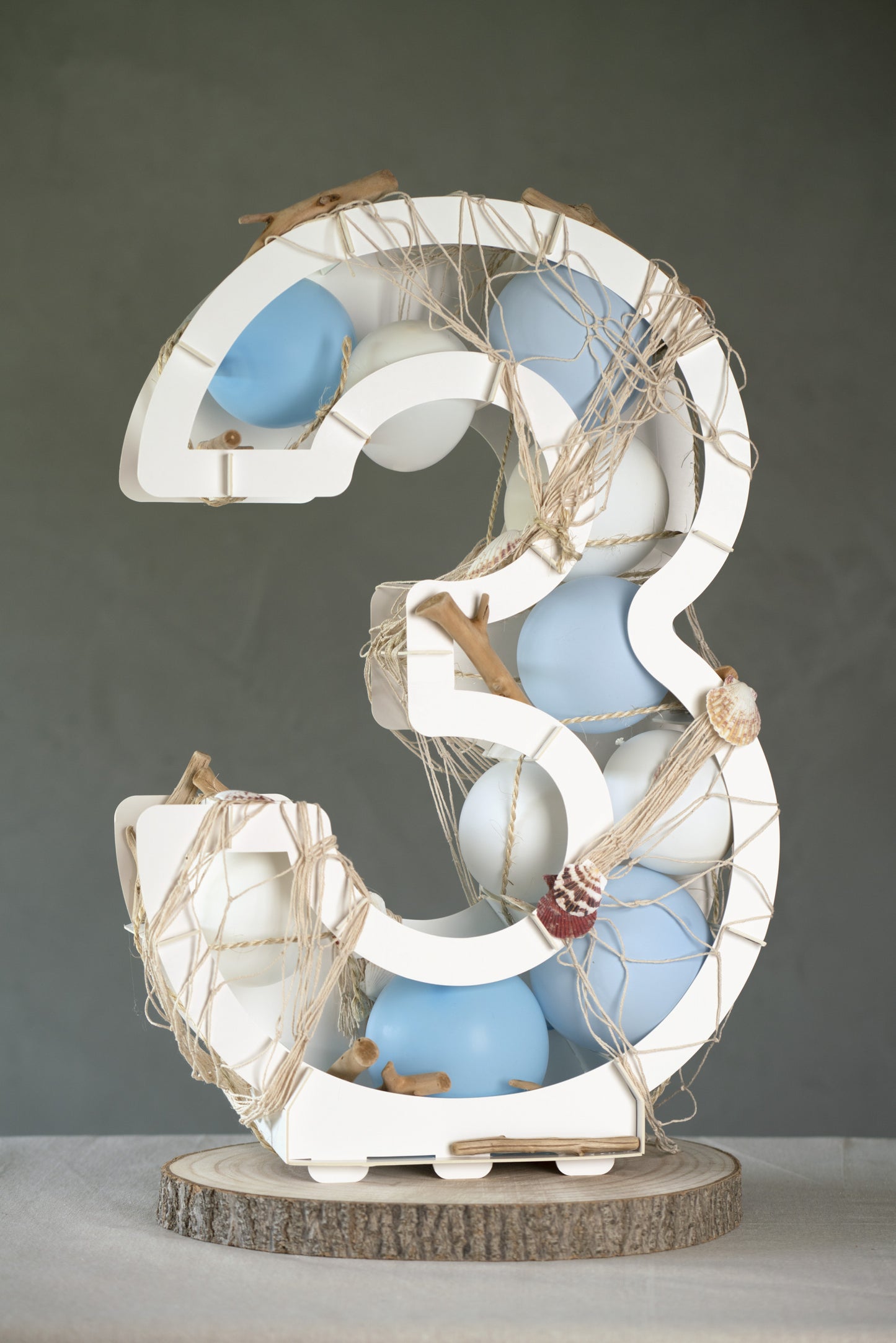 Bílá číselná struktura pro balónky 64 cm