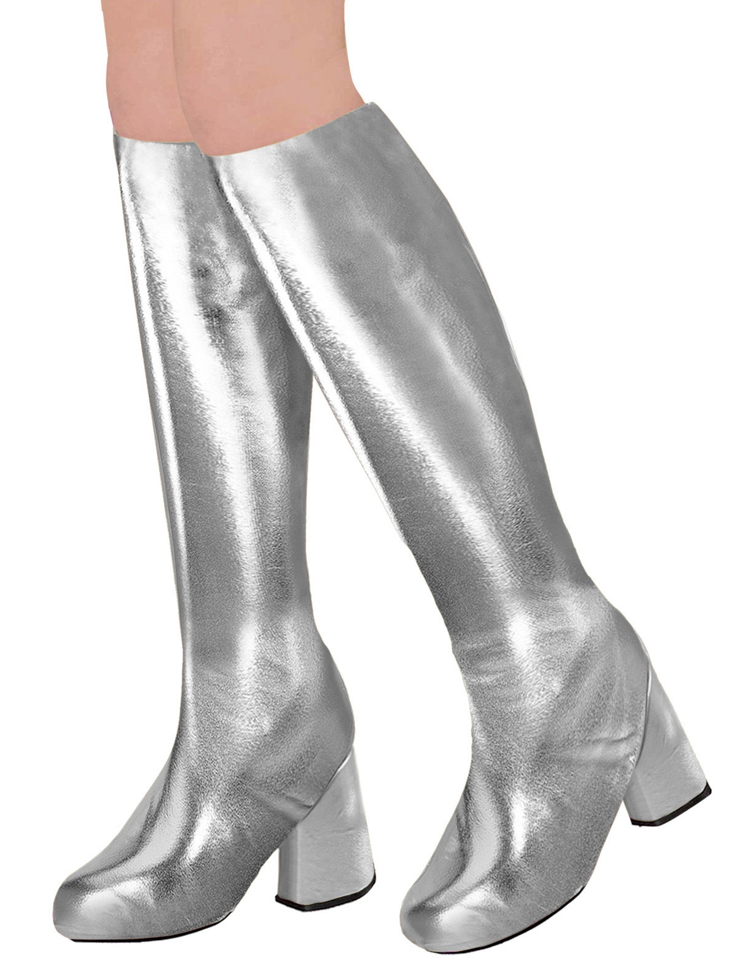 Retro stříbrné návleky na kozačky z 60. let