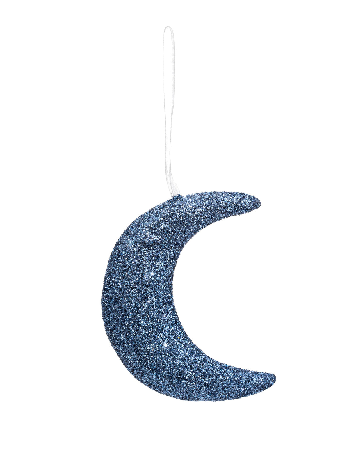Suspension lune thème polaire pour décoration bleue pailletée