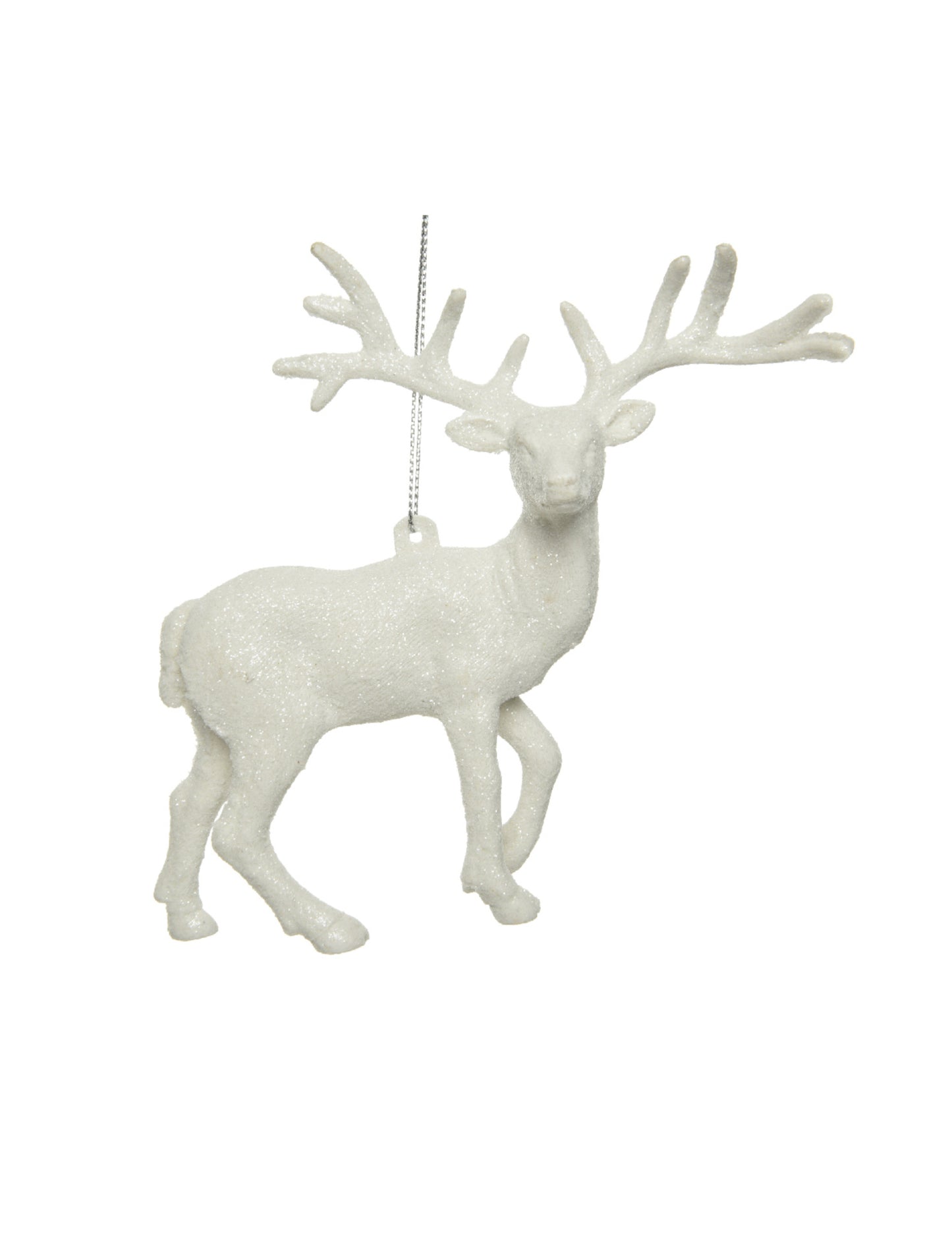 Věšák na strom s bílým jelenem 14 cm