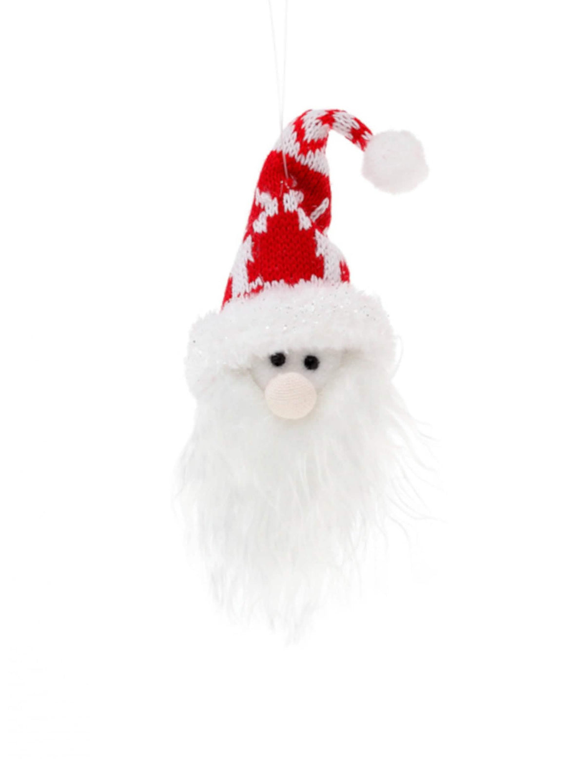 Závěs na hlavu santa claus s pletenou červená a bílá čepicí