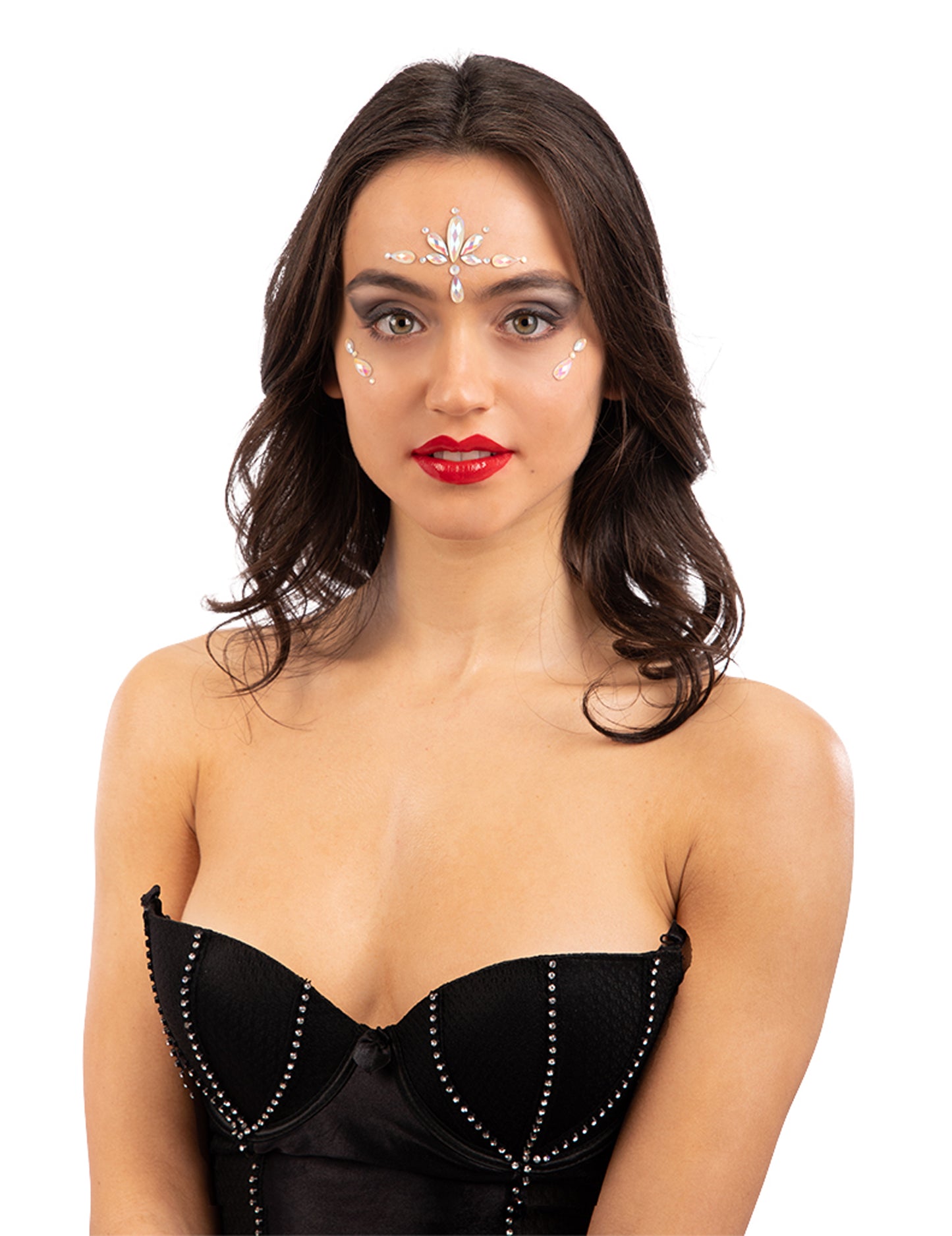 Tatouages adhésifs crystal phosphorescent pour femme aux reflets irisés