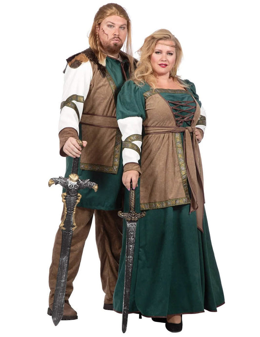 Pár kostýmů vikingských válečníků pro dospělé