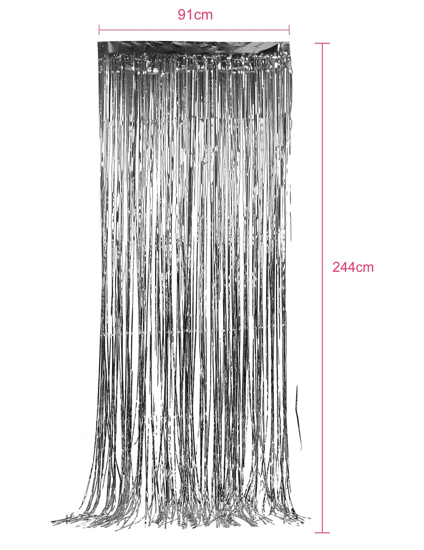 5er-Set silberner Glitzer-Vorhänge