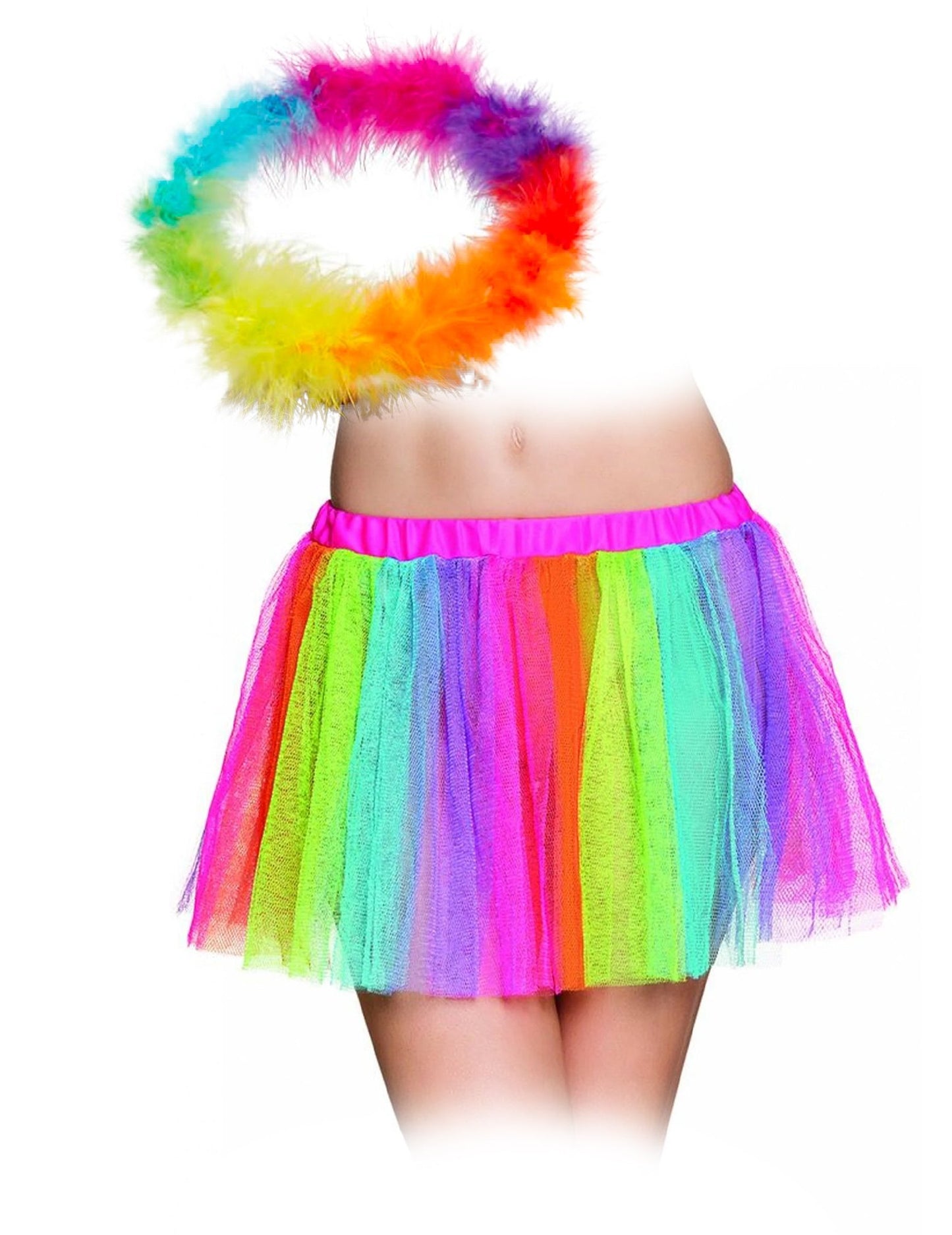 Mehrfarbiges Regenbogen-Accessoire-Set für Erwachsene