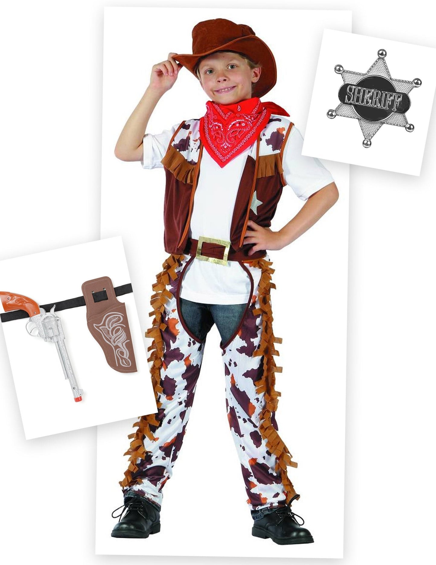 Cowboy-Kostümset für Jungen mit Zubehör