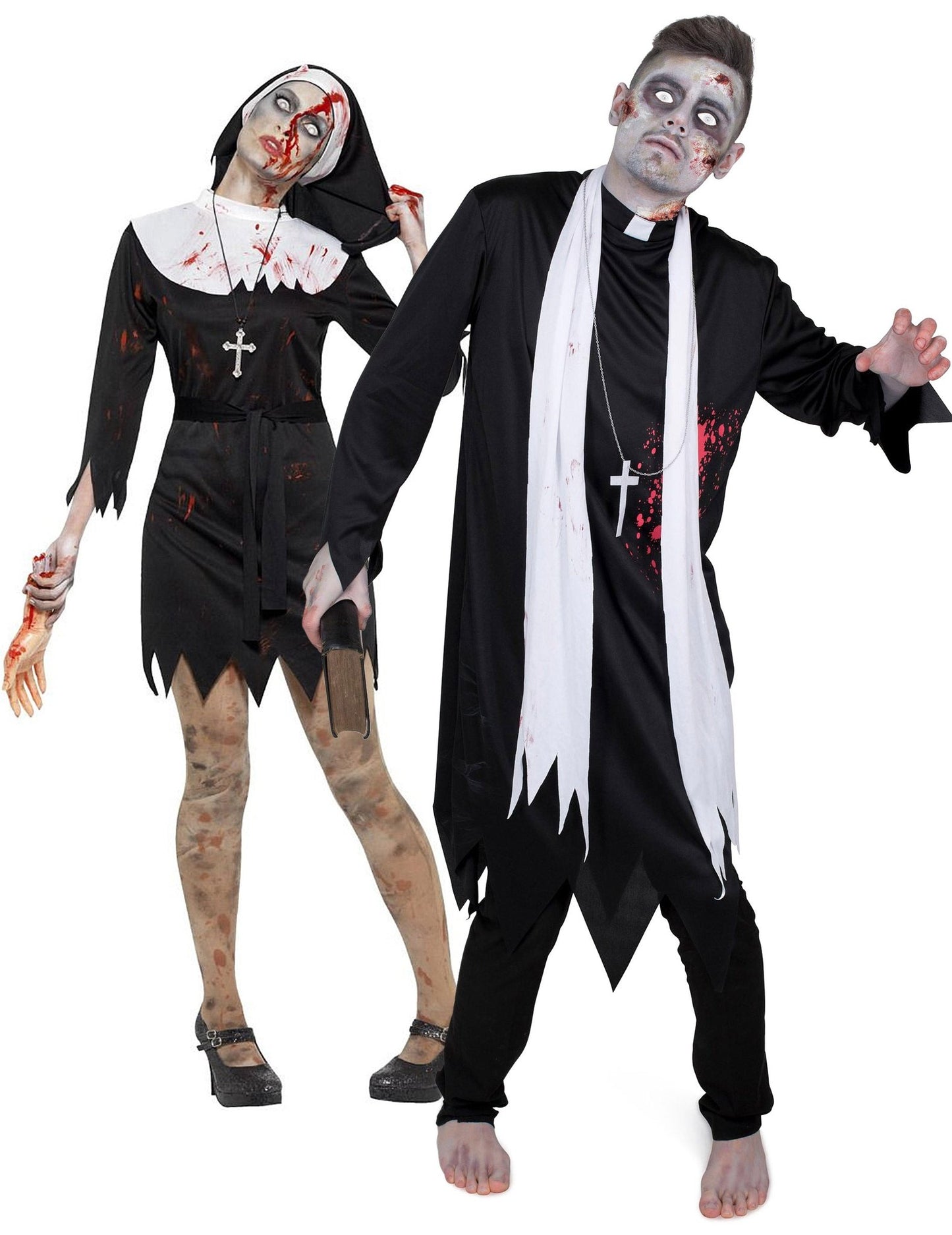 Zombie-Paarkostüm für Halloween, religiöses Paar