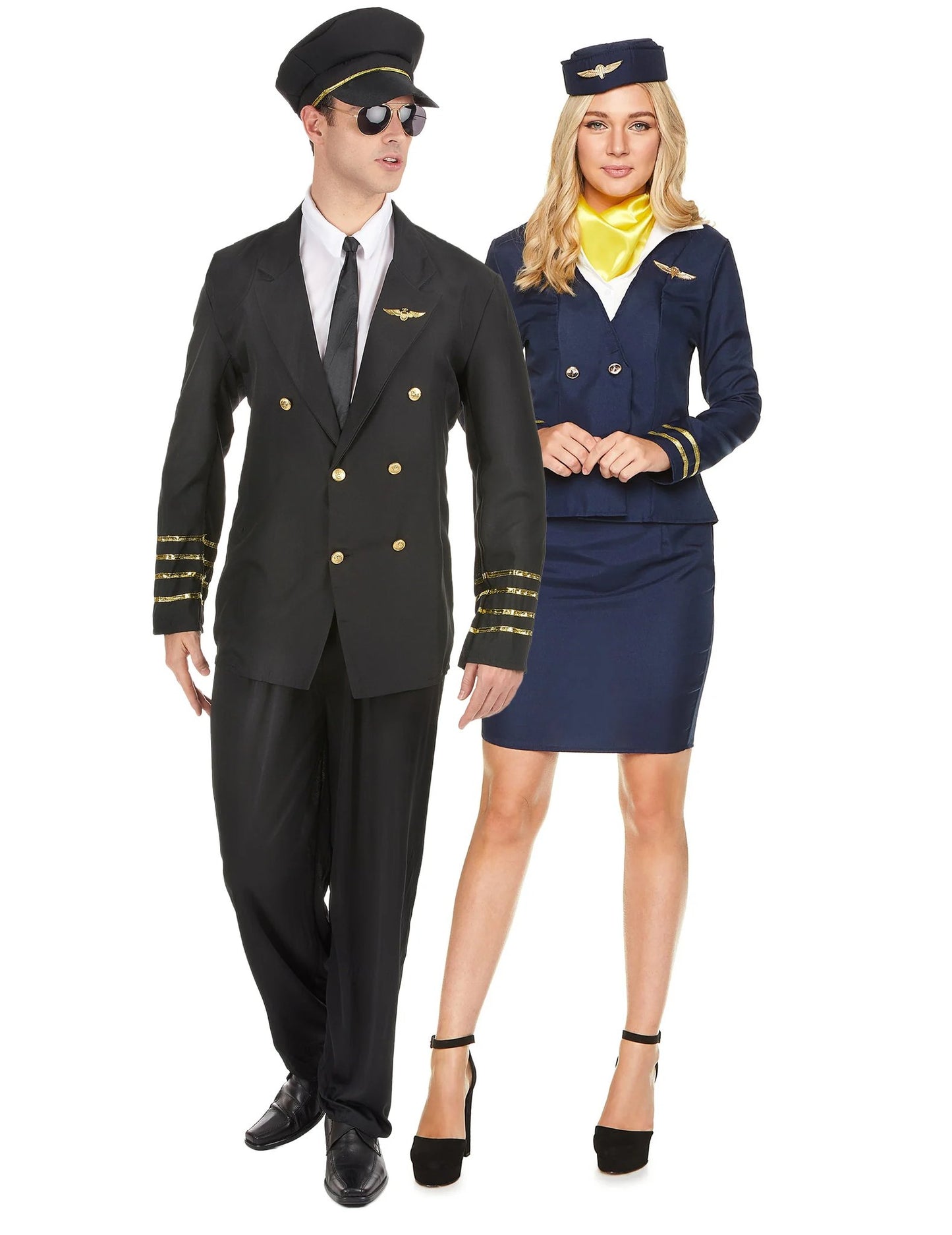 Paar-Faschingskostüm Kapitän und Stewardess Marine für Erwachsene