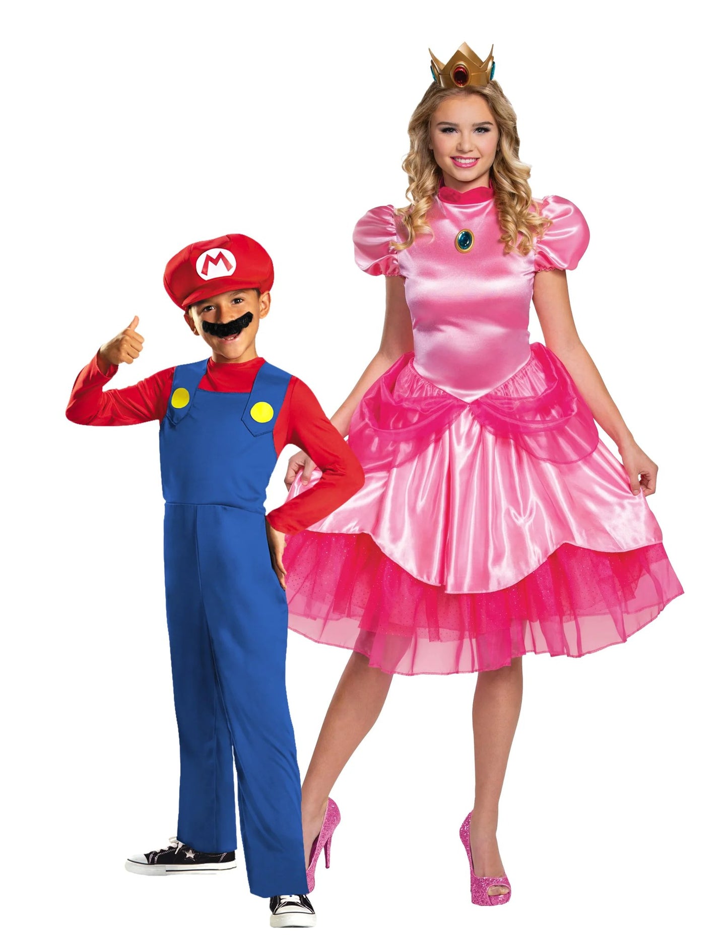 Paarkostüm Prinzessin Peach und Mario Mutter und Sohn