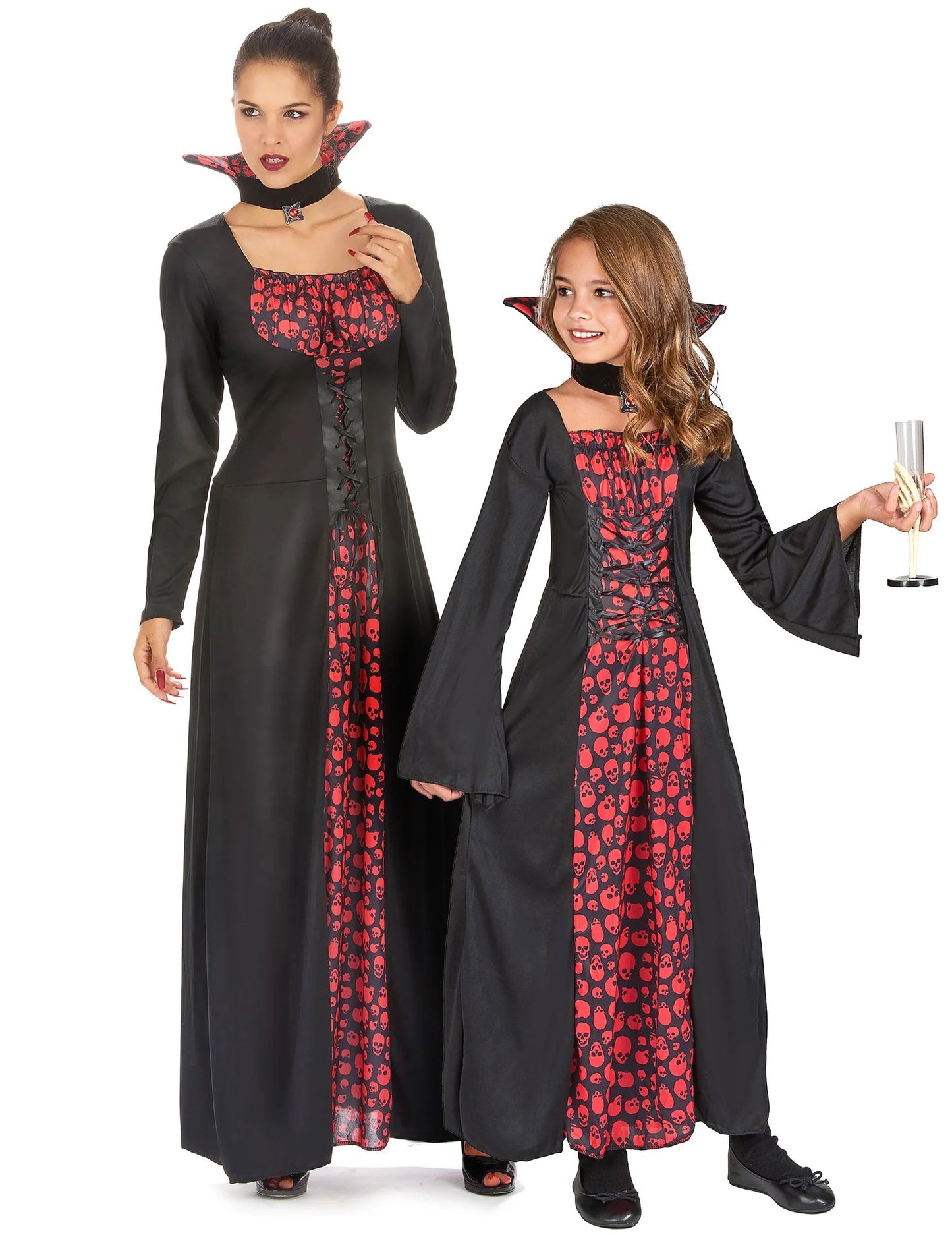 Párový kostým upírské matky a dcery na Halloween