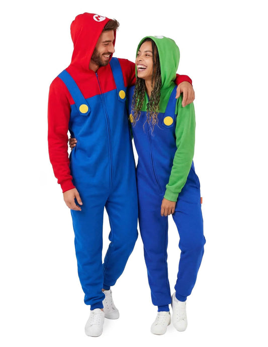 Párový kostým kombinéza Luigi a Mario pro dospělé