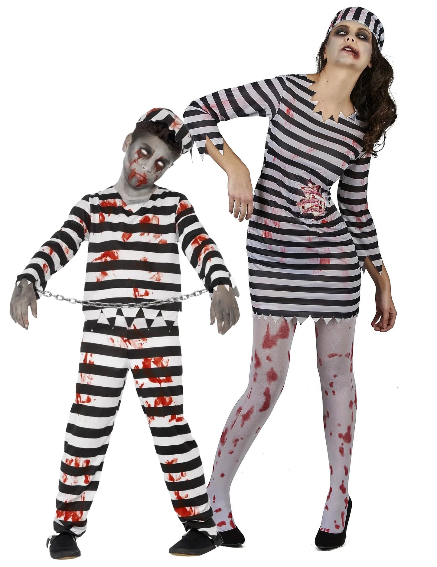Párový kostým zombie vězeň matka a syn Halloween