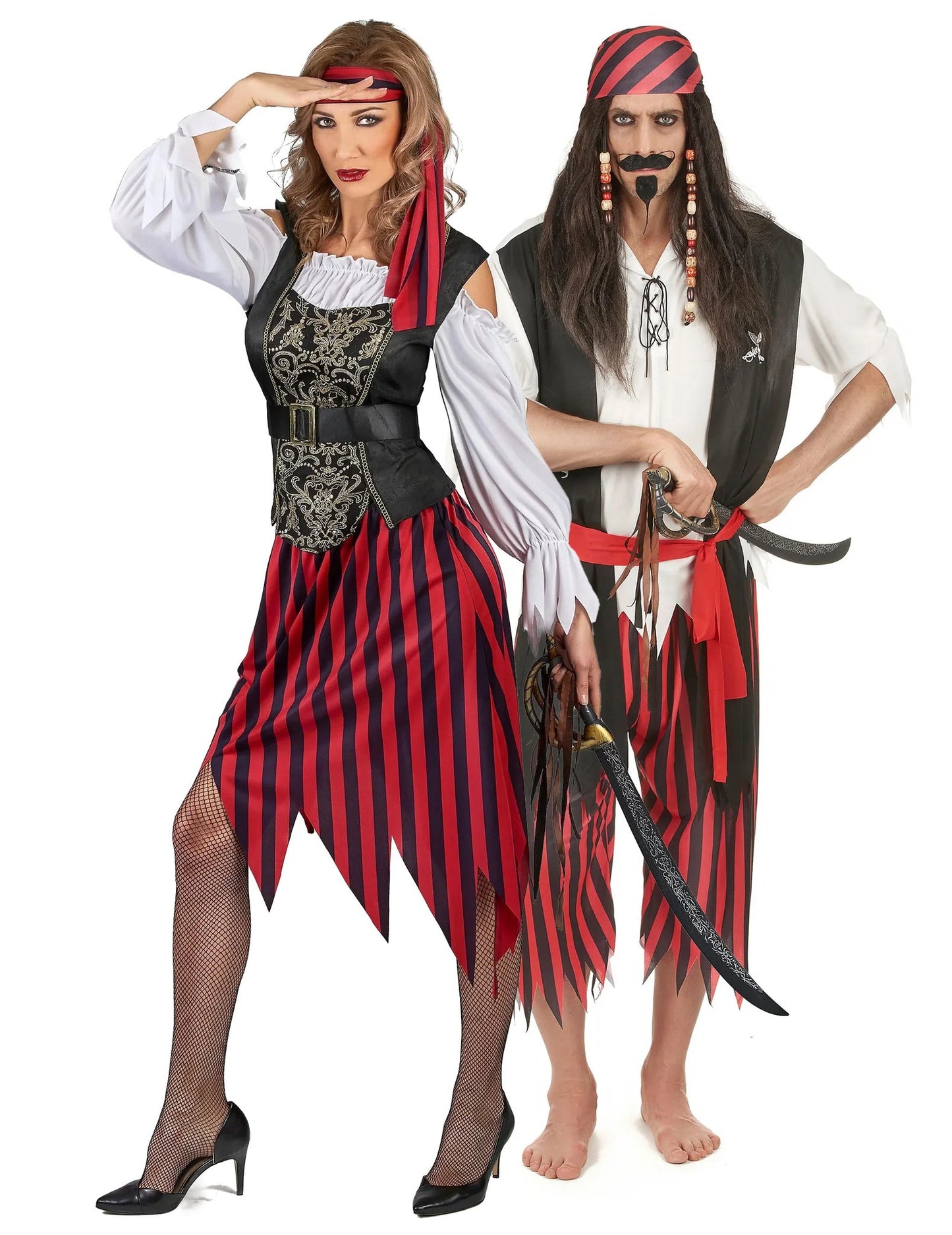 Piraten-Korsar-Zigeuner-Paar-Kostüm für Erwachsene