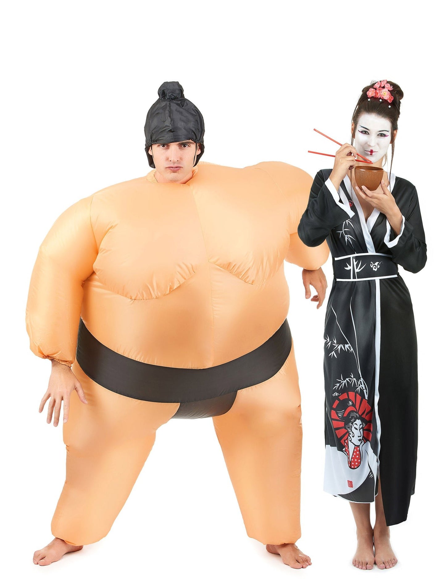 Sumo- und Geisha-Paarkostüm