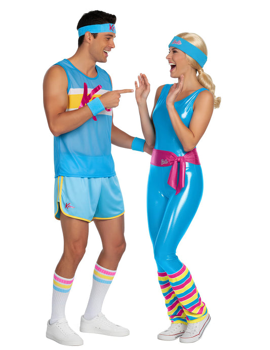Barbie™- und Ken™-Aerobic-Paarkostüm für Erwachsene