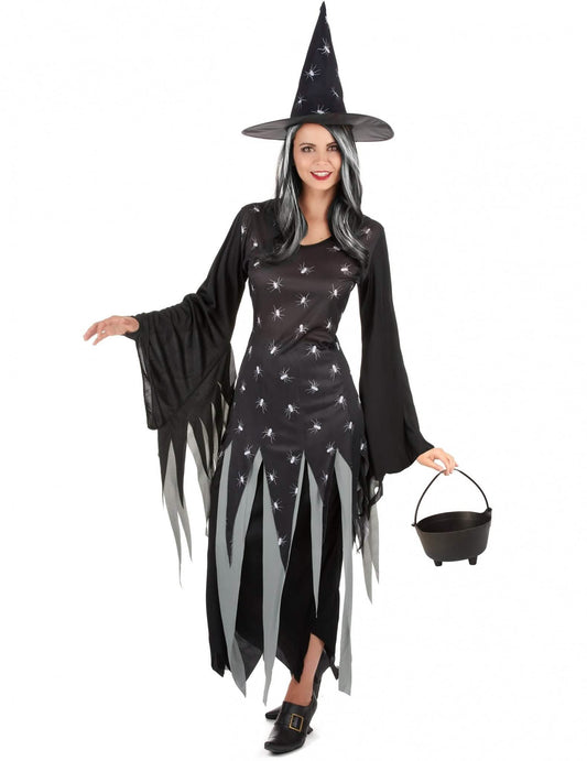 Balíček kostýmu čarodějnice pro ženy s kotlíkem a parukou na Halloween