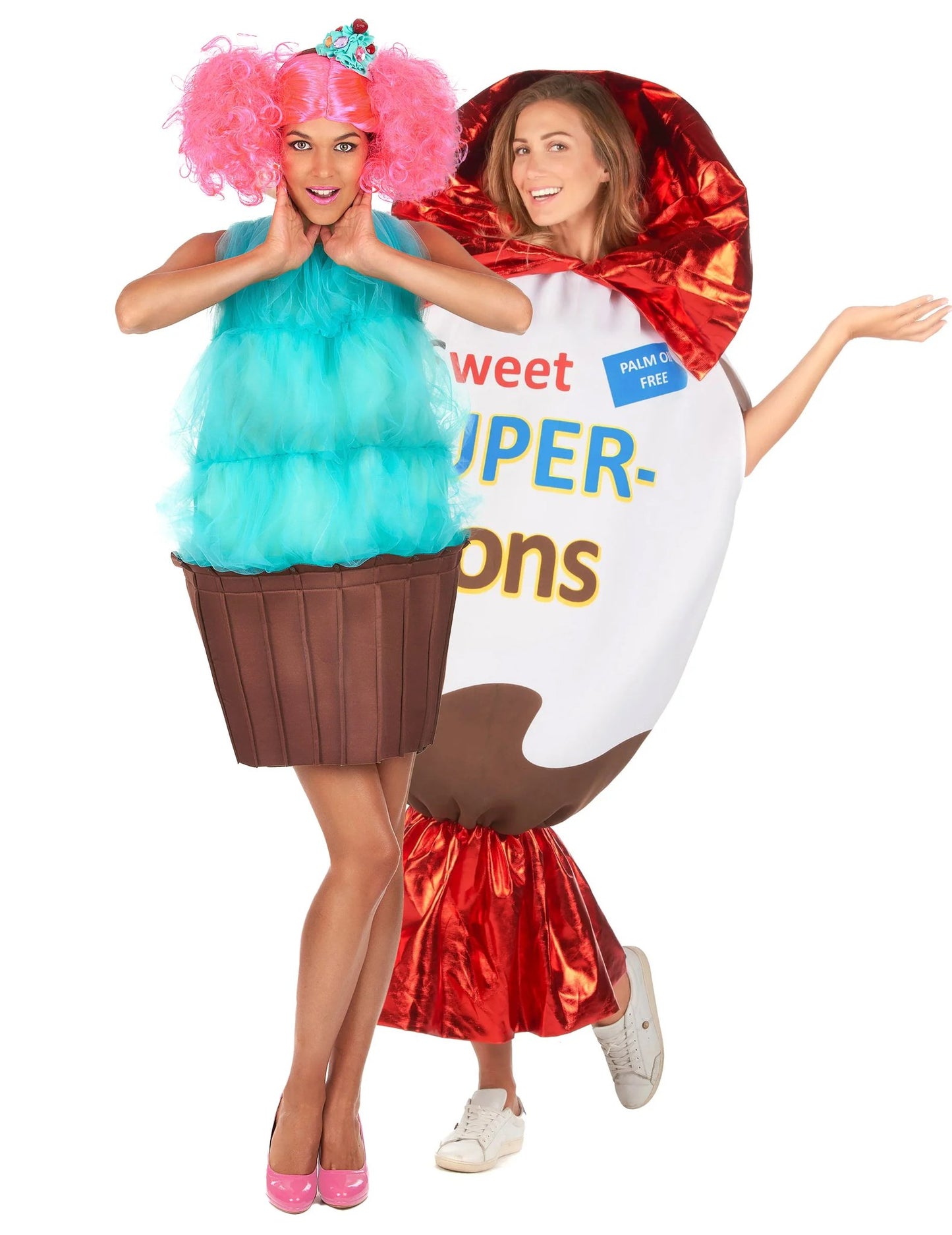 Wunderschönes Paarkostüm Supergirl und Cupcake für Erwachsene