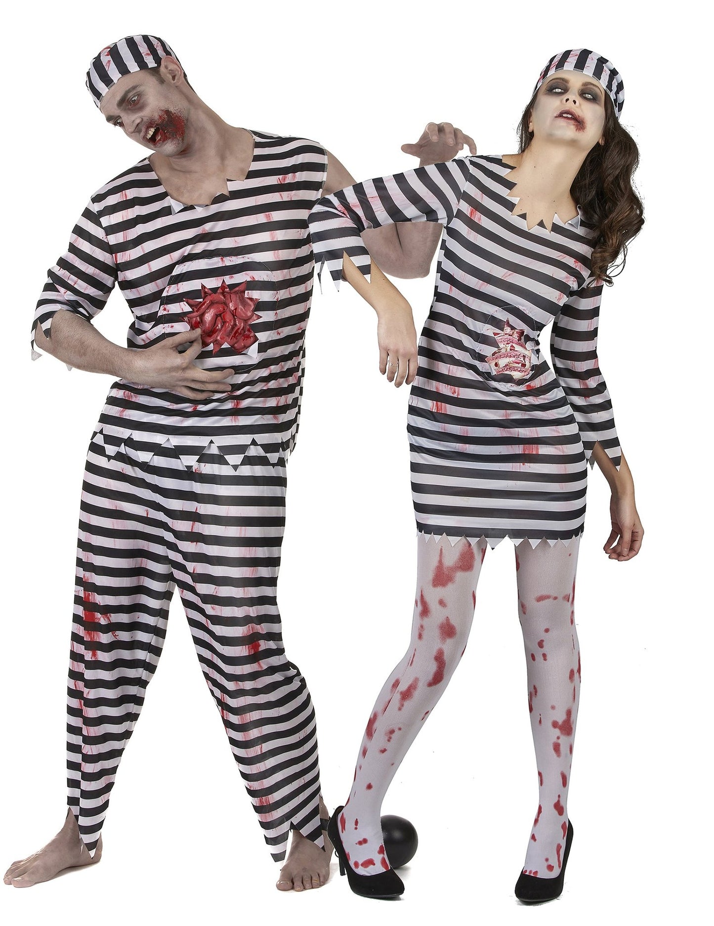 Zombie-Gefangenen-Paar-Kostüm für Halloween