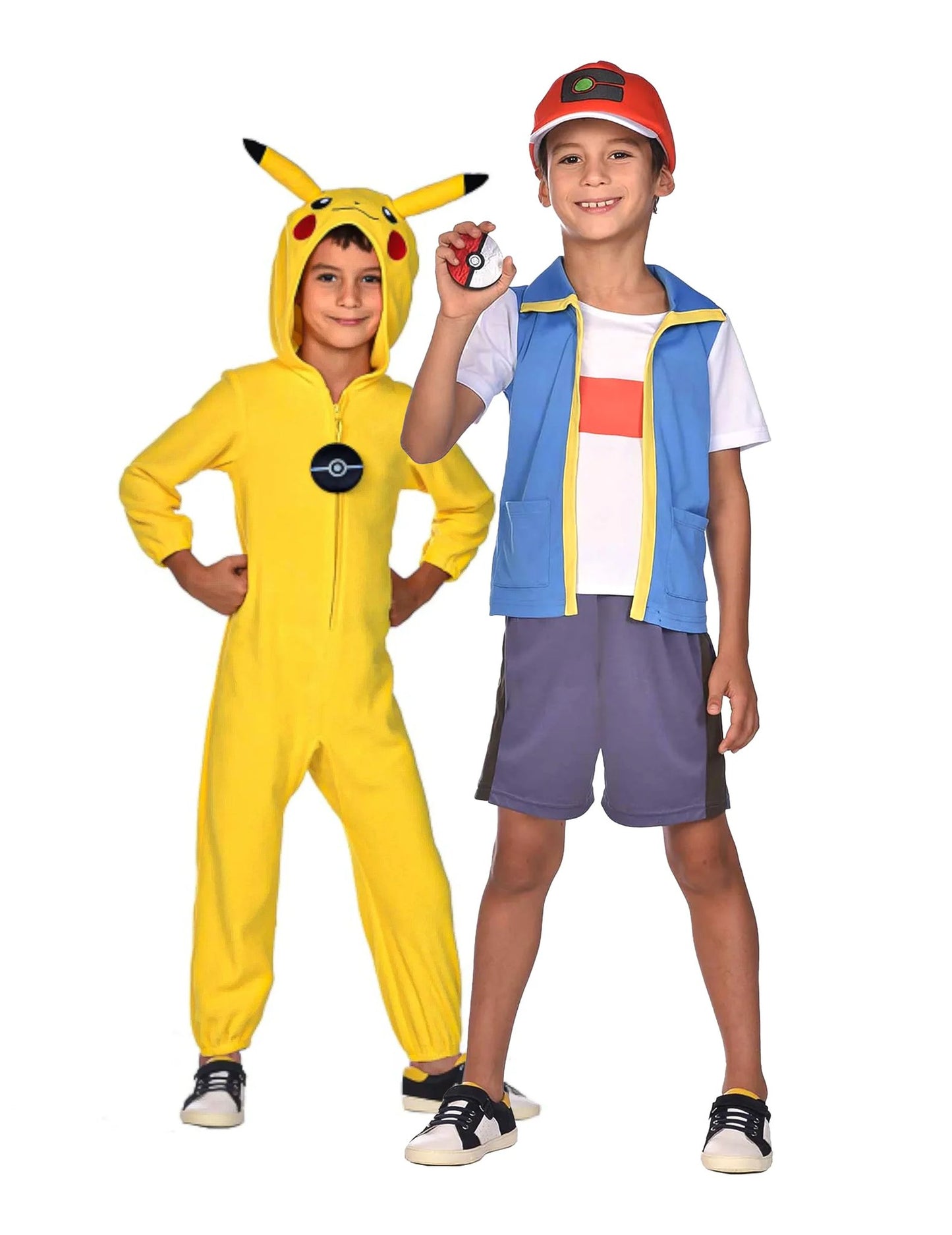 Paar-Kostüm Sacha und Pikachu Pokémon™ für Kinder