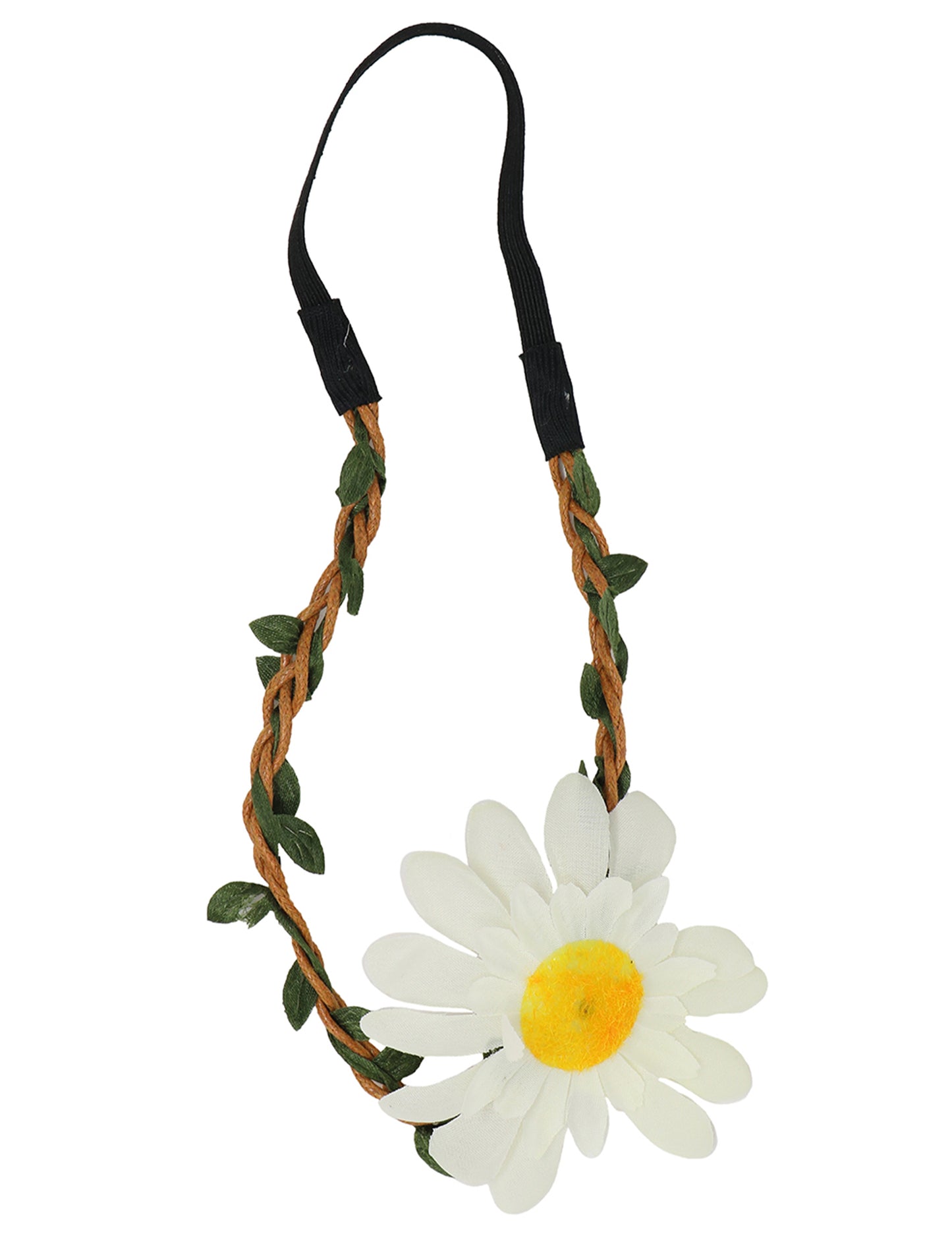 Pletená čelenka s dospělou bílou květinou