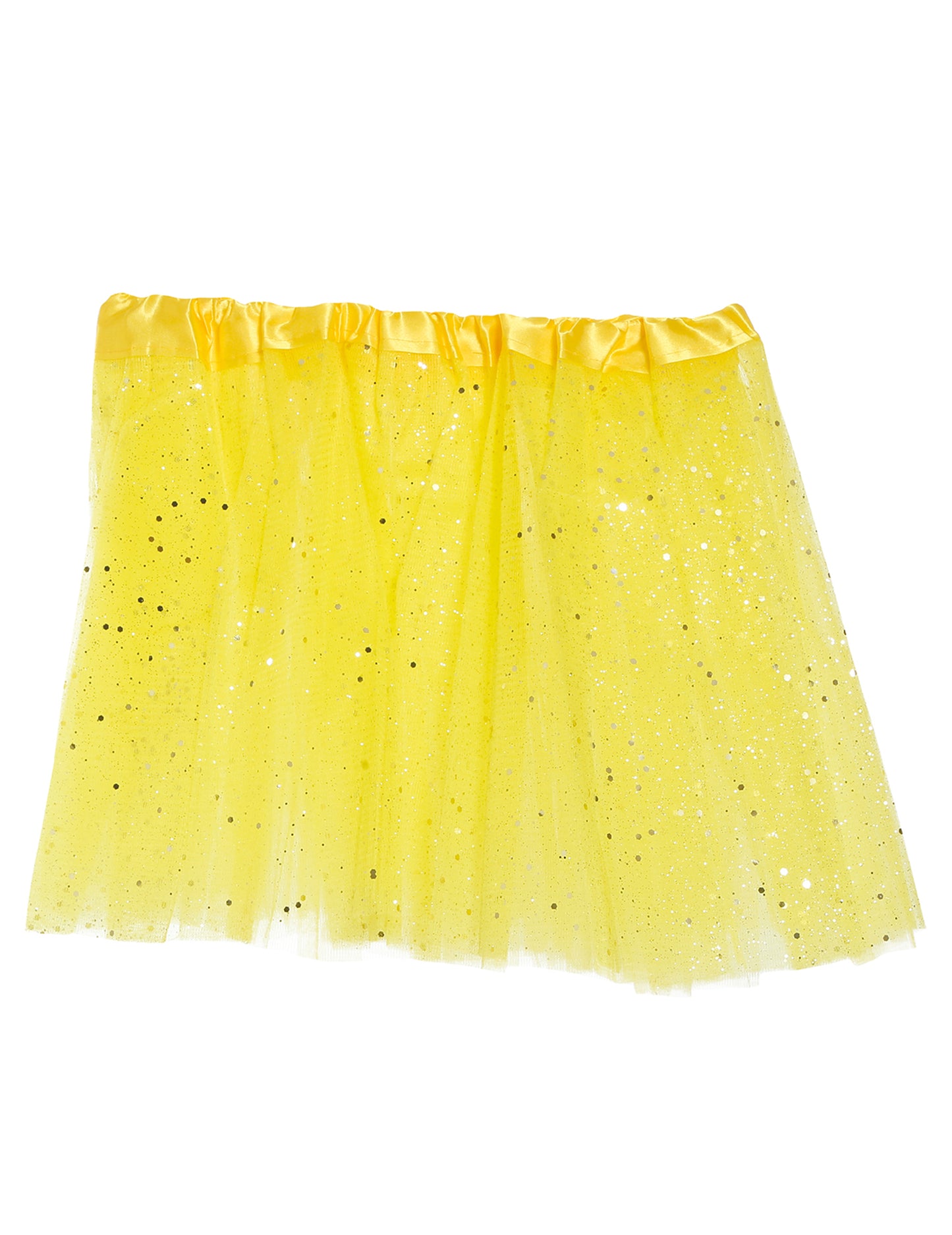 Dívčí žlutá flitrovaná sukénka