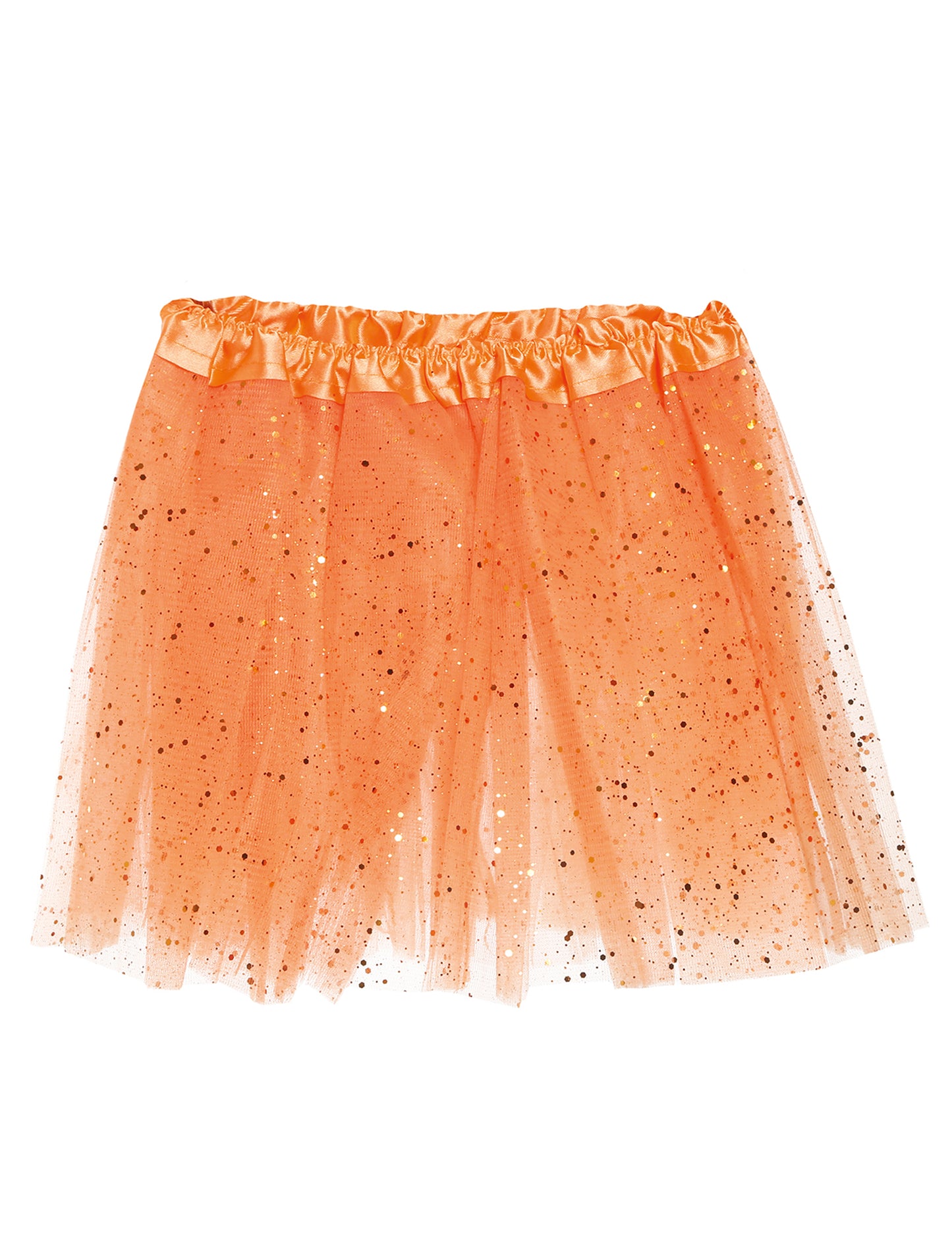 Dívčí oranžová flitrovaná sukénka