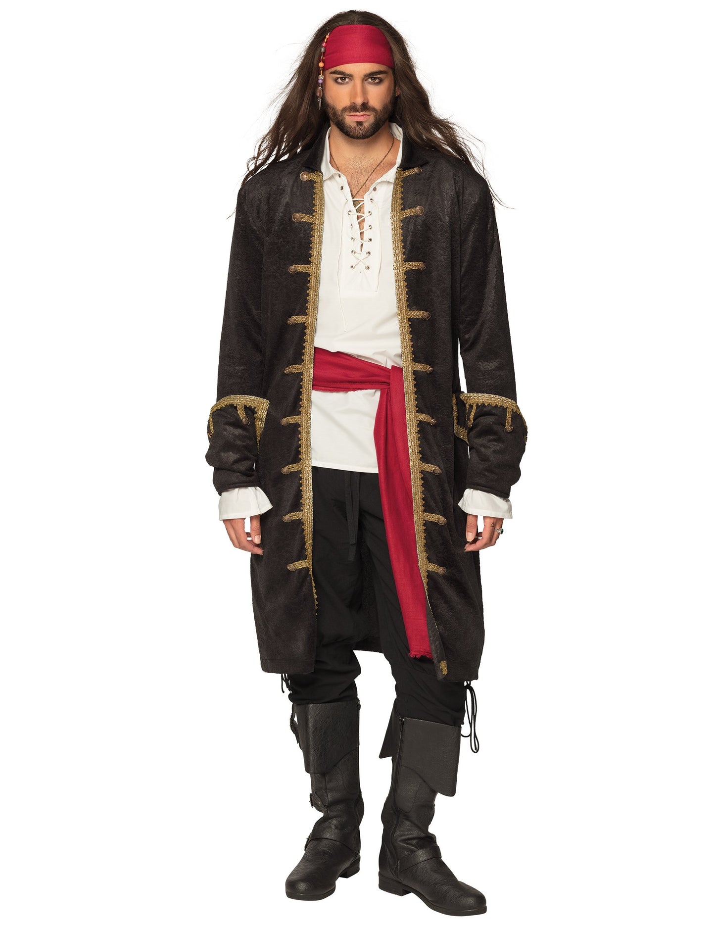 Pánská černo-zlatá pirátská kapitánská bunda