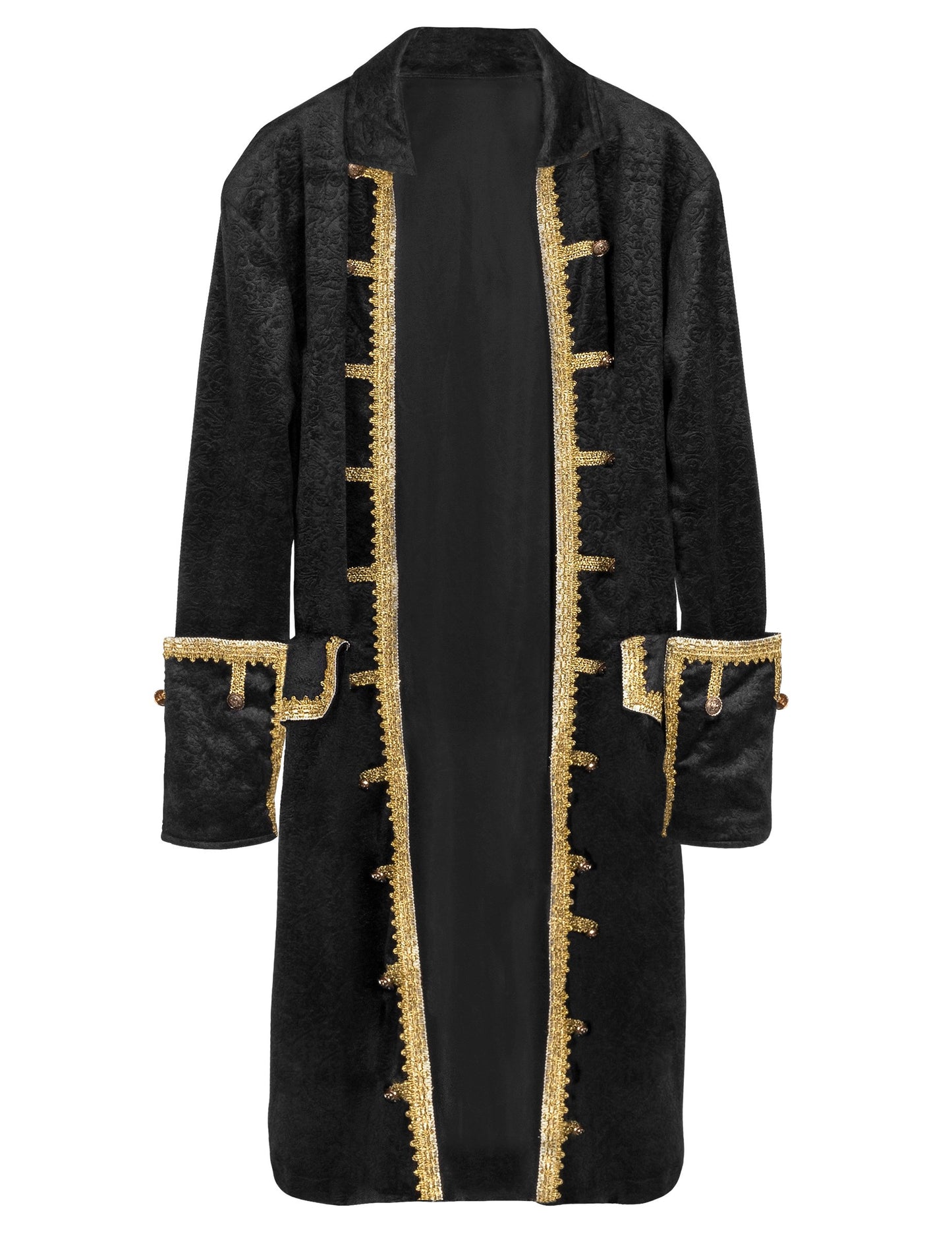 Pánská černo-zlatá pirátská kapitánská bunda