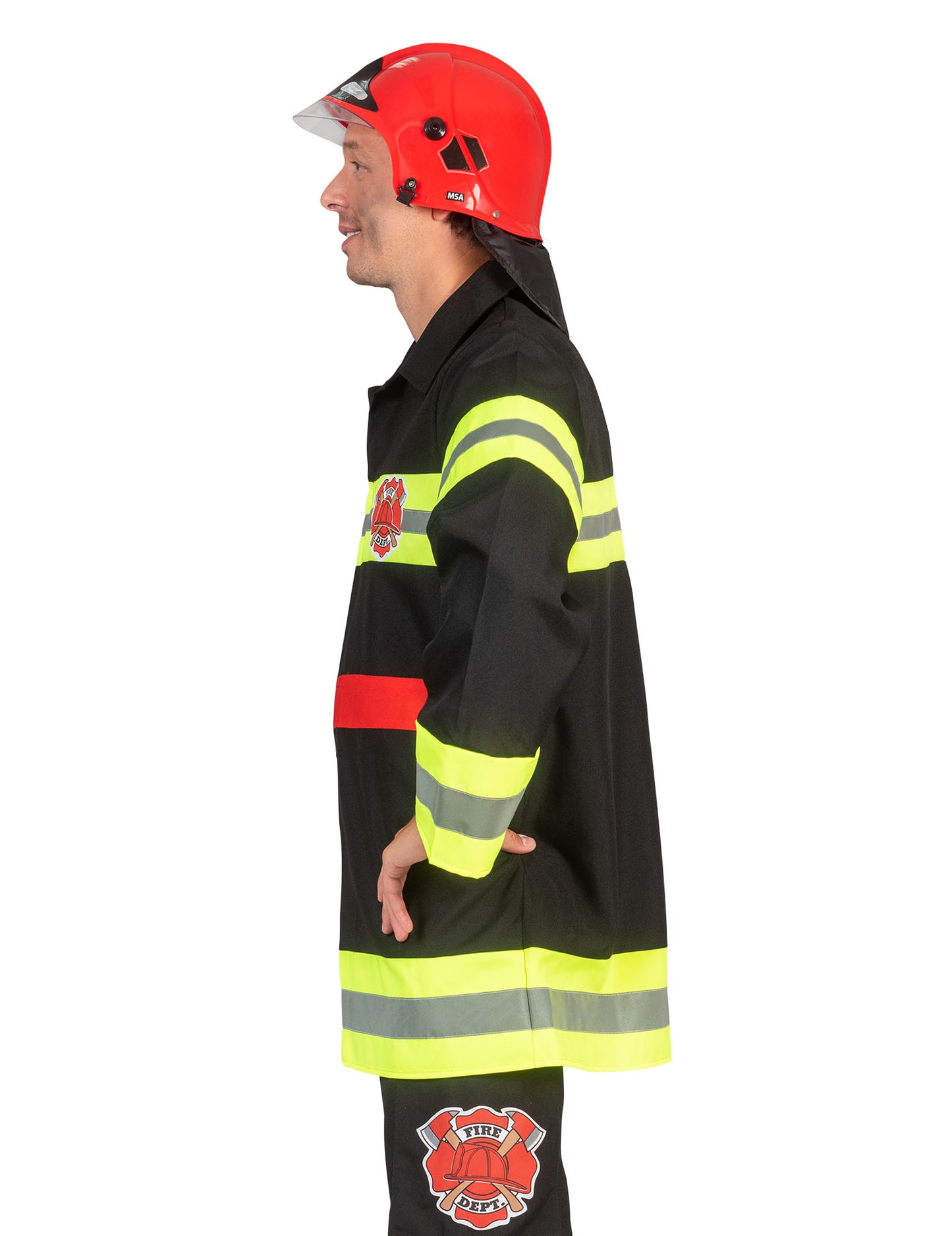 Vue de profil de la veste de pompier pour adulte