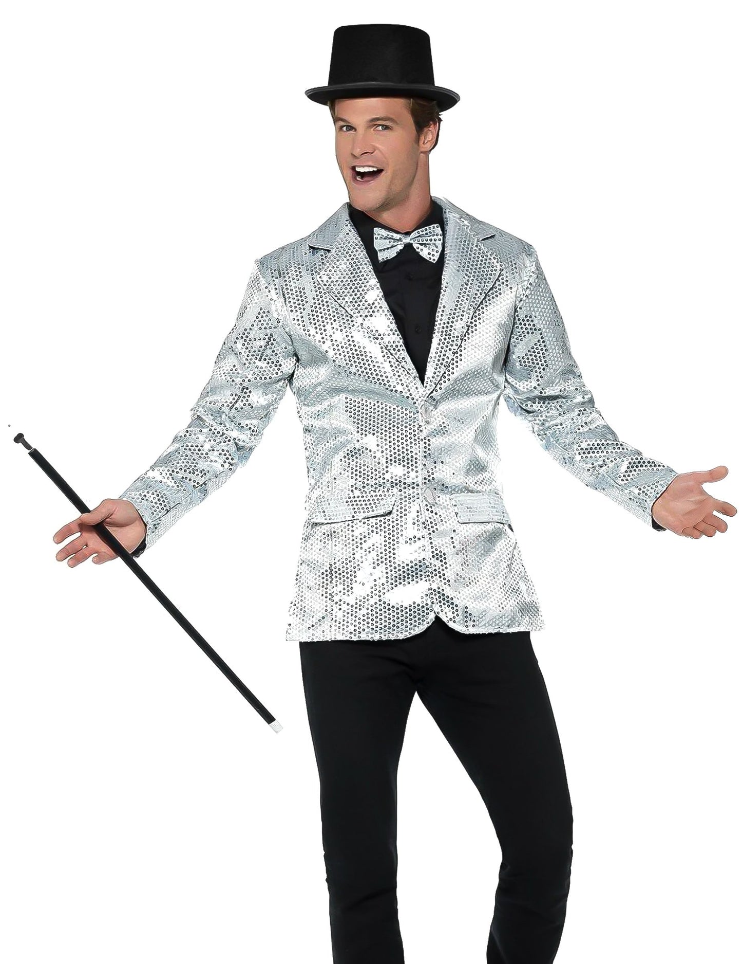 Pánská luxusní stříbrná flitrovaná disko bunda