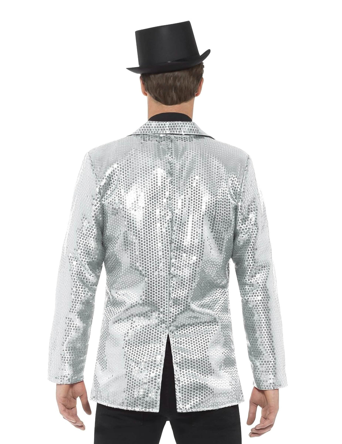 Pohled zezadu na disco sako s luxusními flitry