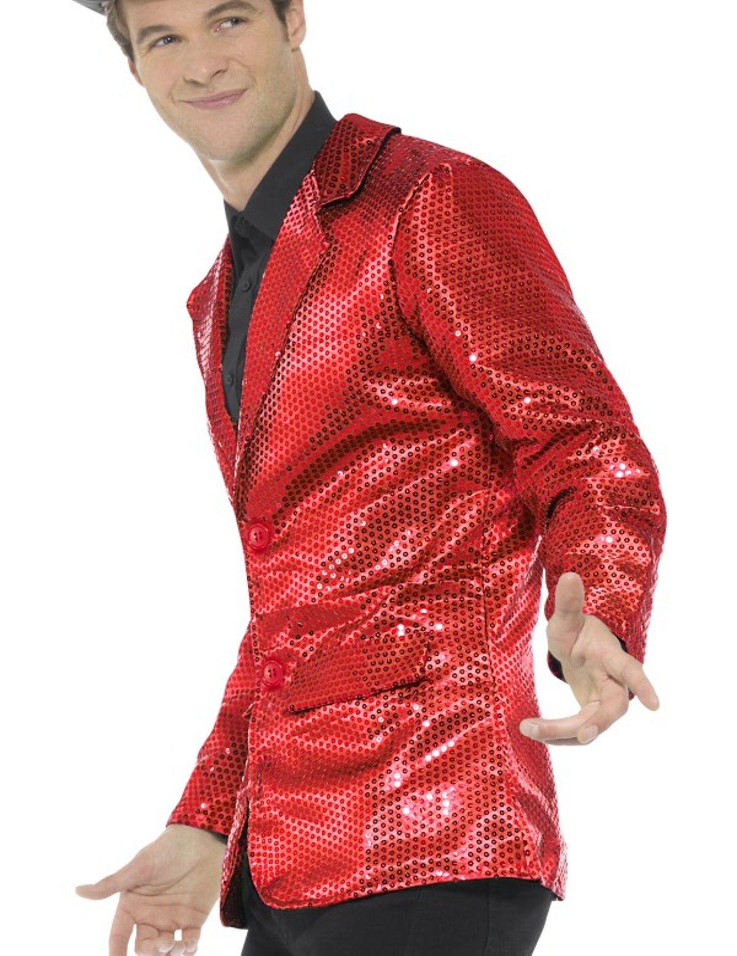 Červená disco bunda s luxusním mužem