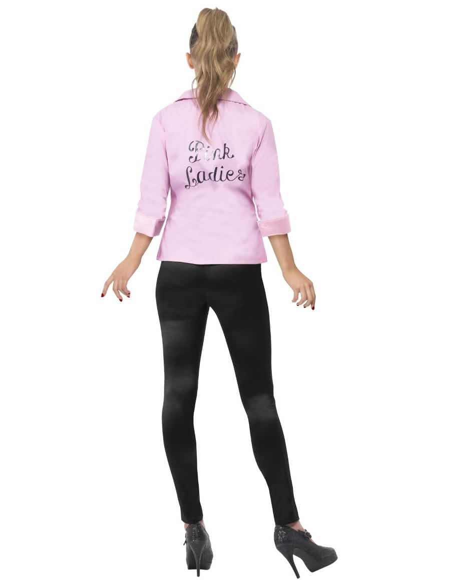 Pohled zezadu na luxusní bundu Pink Ladies Grease