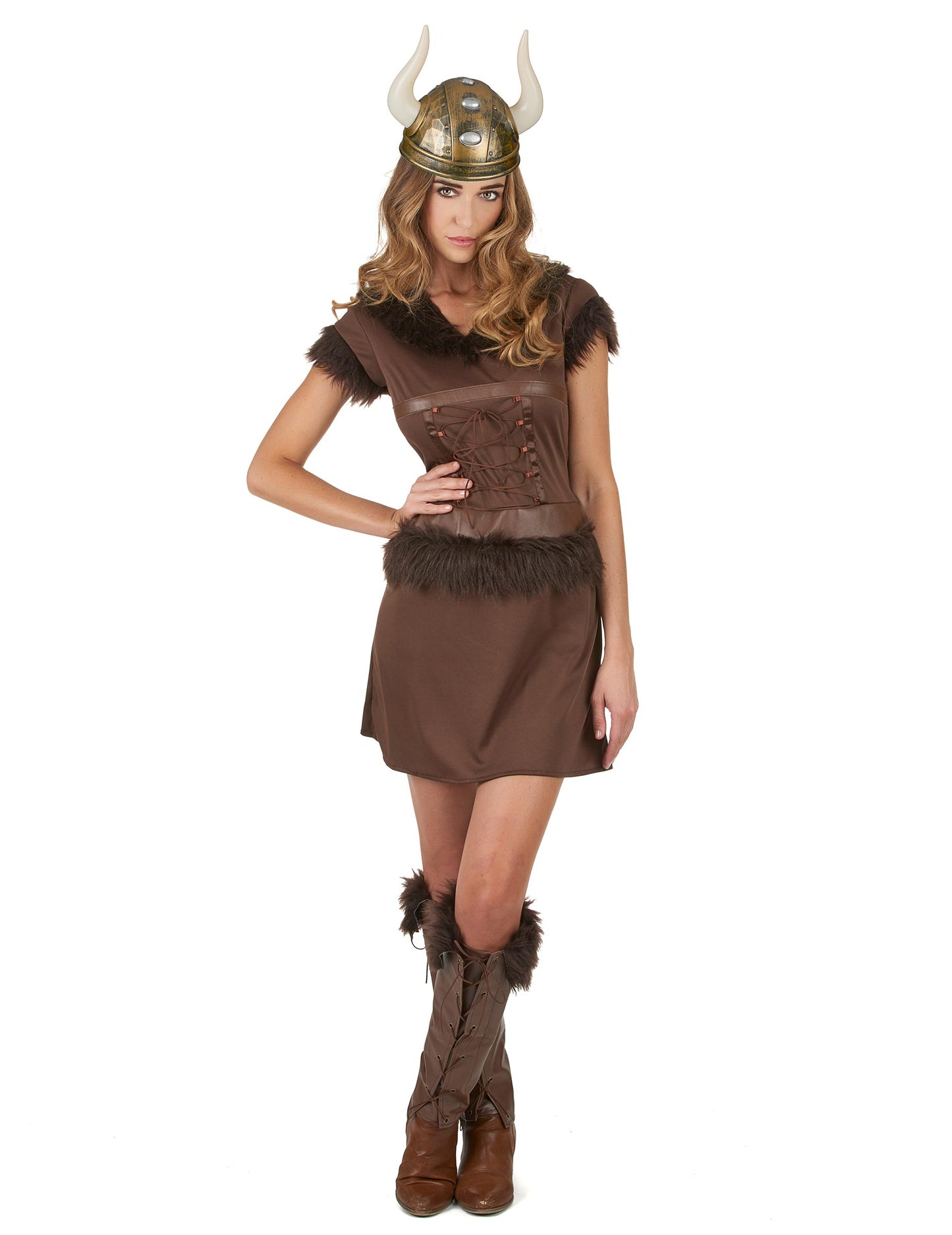 Sexy hnědý vikingský kostým pro ženy