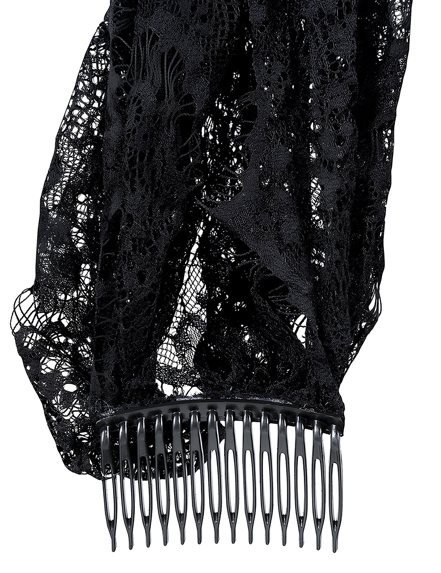 Černý závoj mantila pro dospělé