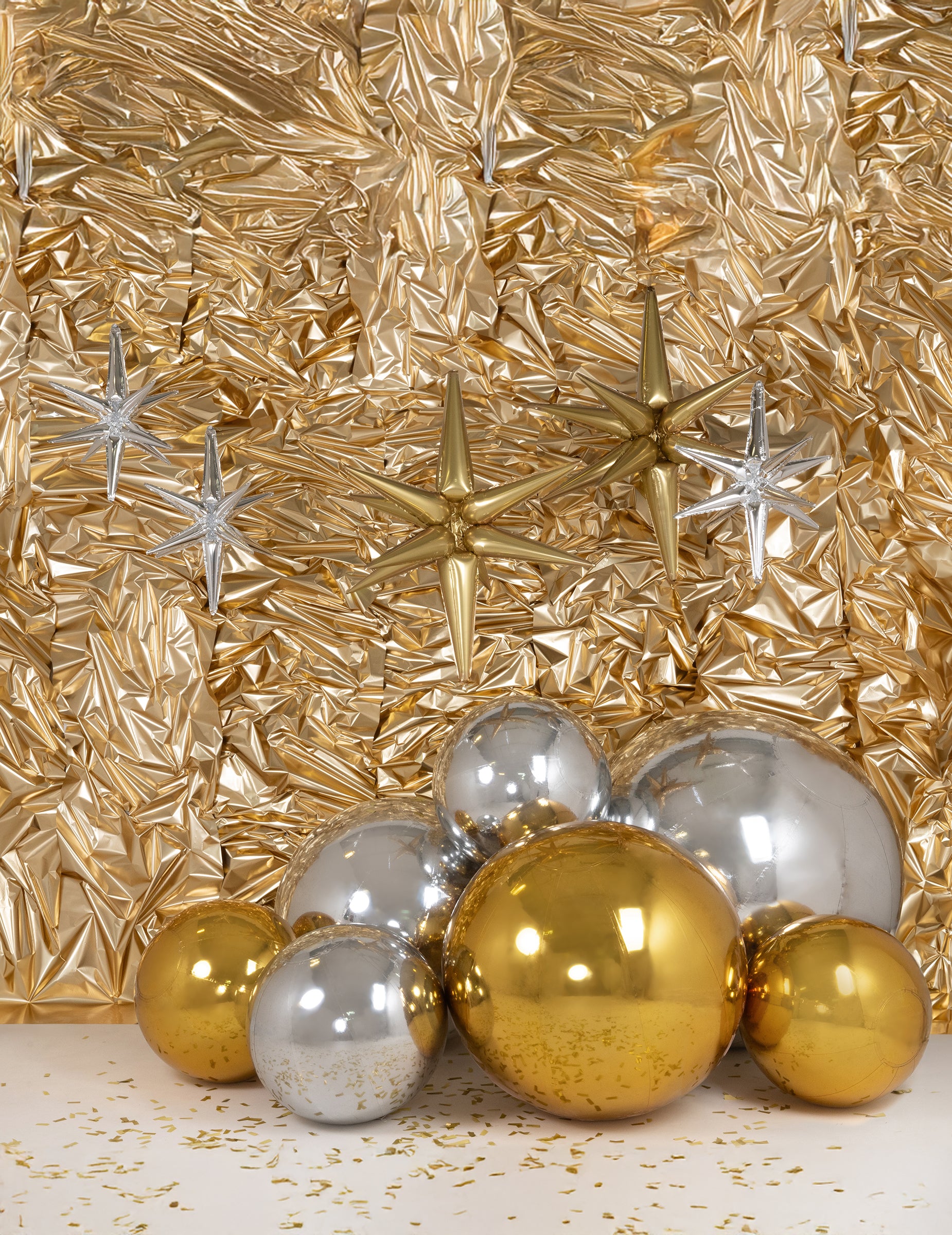Composition décorative avec ballons étoiles de la boule miroir gonflable pour décoration