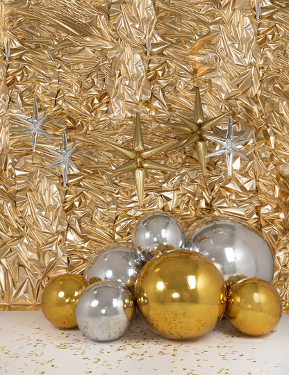 Stříbrná nafukovací zrcadlová koule 90 cm 