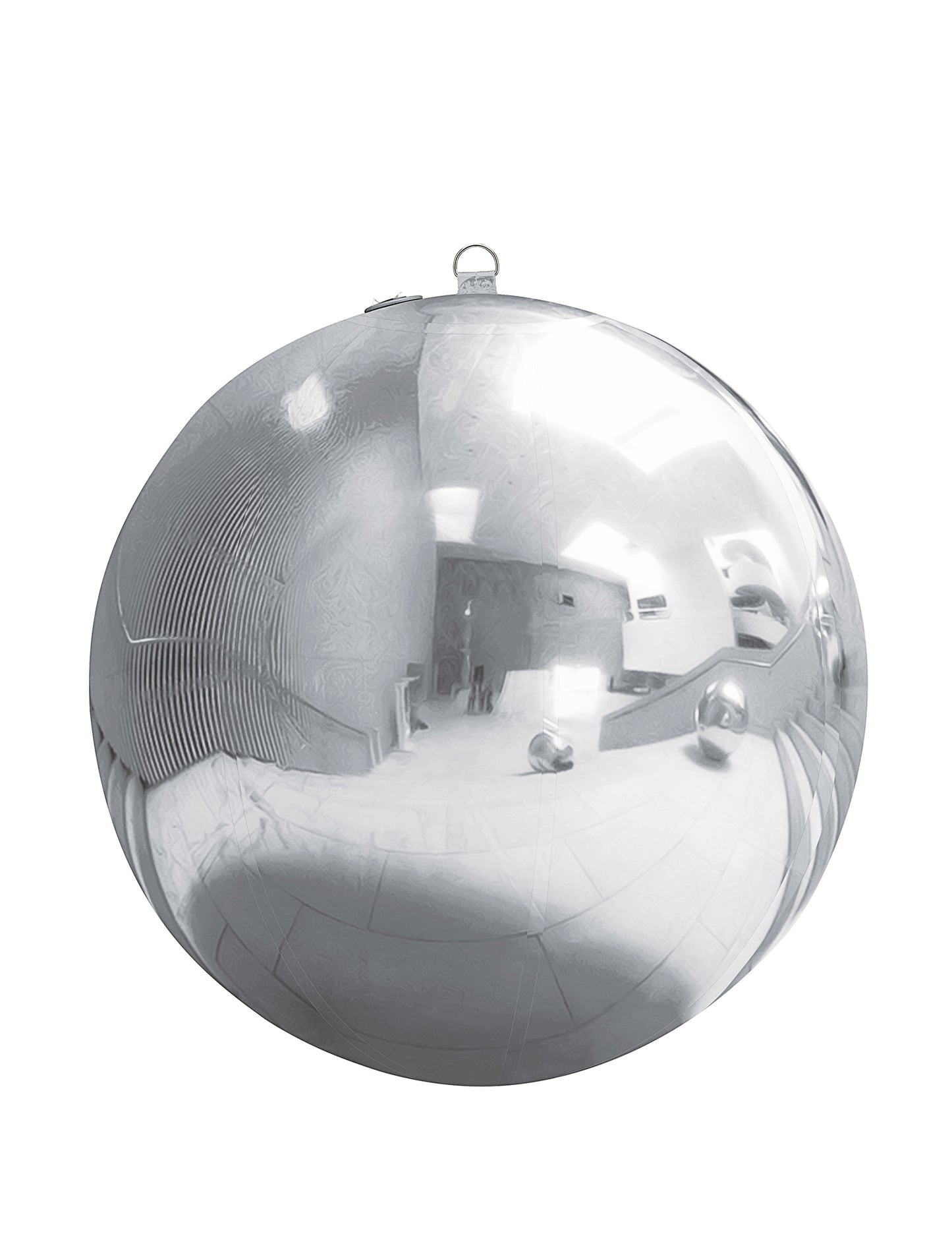 Stříbrná nafukovací zrcadlová koule 90 cm 