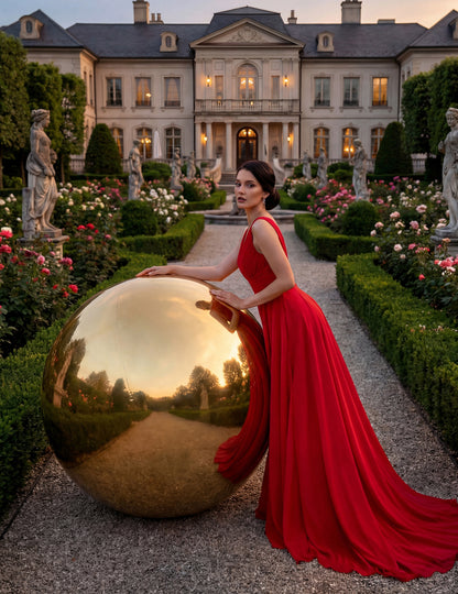 Nafukovací zlatá zrcadlová koule 120 cm 