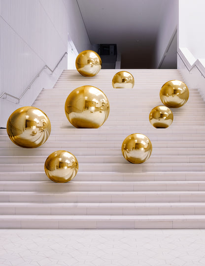 Nafukovací zlatá zrcadlová koule 60 cm 