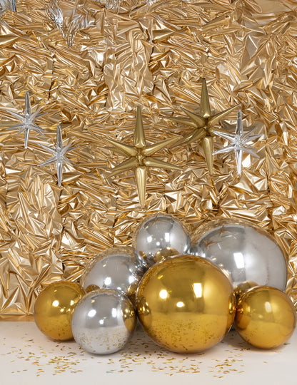 Nafukovací zlatá zrcadlová koule 90 cm 