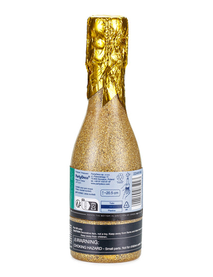Konfeti dělo na šampaňské z metalizovaného zlatého papíru 20,5 cm 