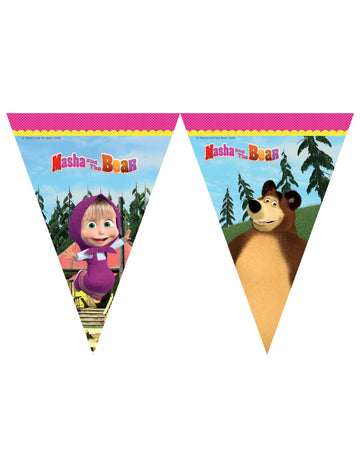 Girlanda s vlajkami Máša a medvěd 230 cm