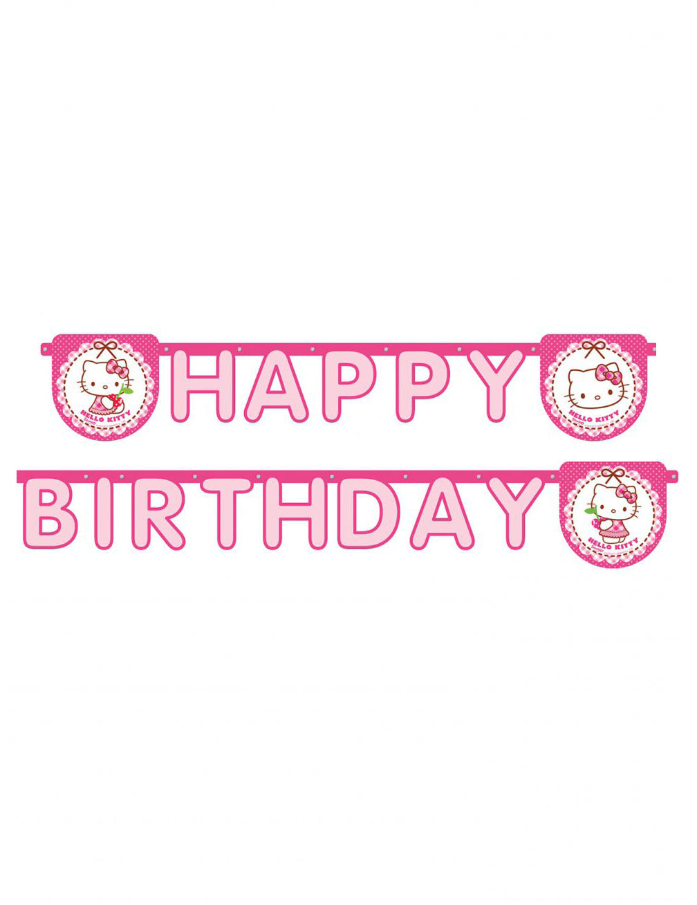 Guirlande Happy Birthday Hello Kitty pour enfant rose
