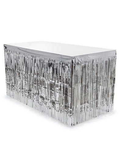 Jupe de table à franges argentées