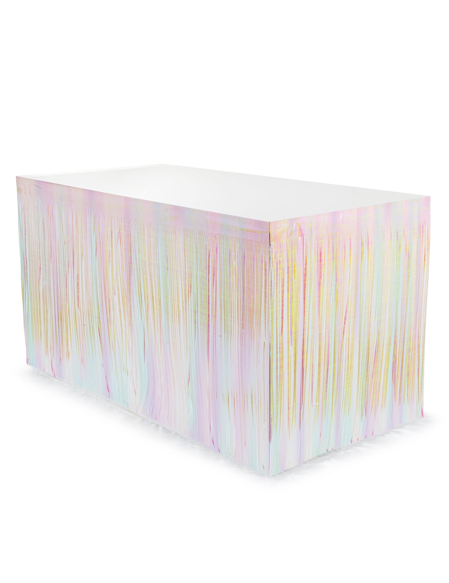 Stůl sukně s duhovými třásněmi 300 x 80 cm 